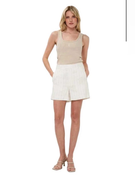 ESQUALO Pants - NWT Esqualo sand-colored striped shorts high rise trousers in size XL